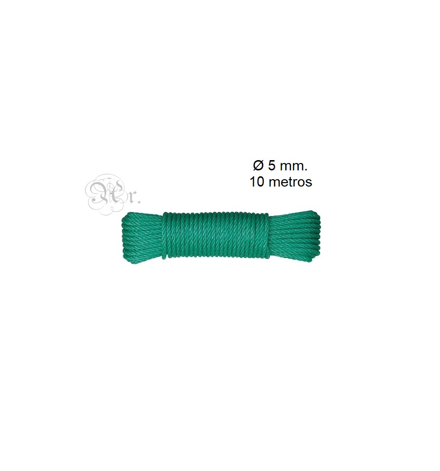 Cordon Tendedero Nylon 5 Mm. 10 M. Verde