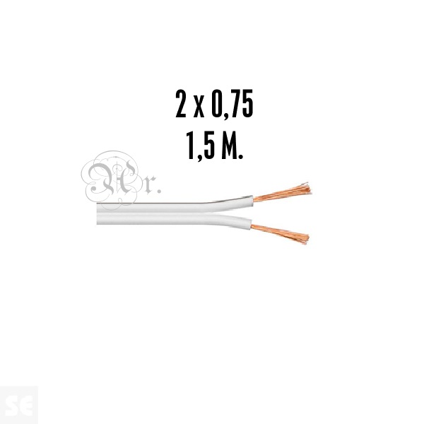 Cable Audio Blanco 2*0.75 1.5 M.