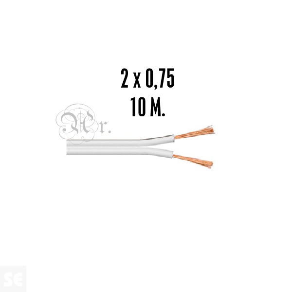 Cable Audio Blanco 2*0.75 10 M.