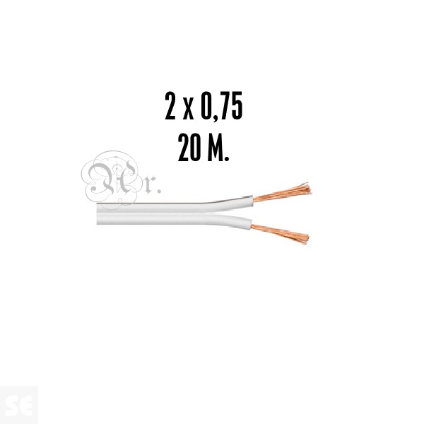 Cable Audio Blanco 2*0.75 20 M.