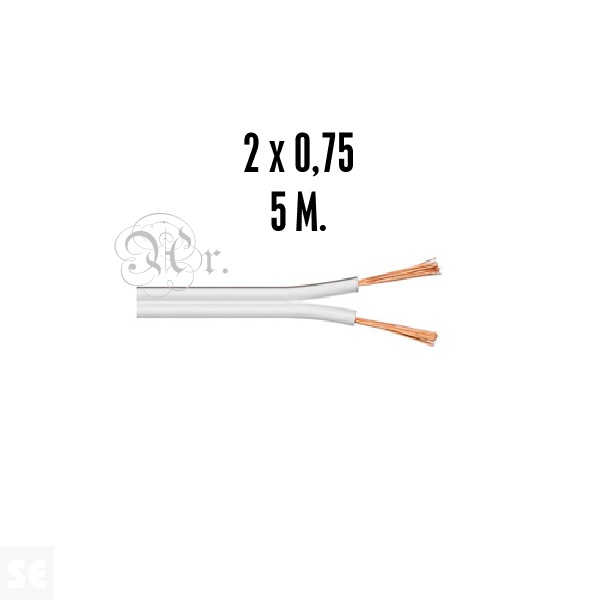 Cable Audio Blanco 2*0.75 5 M.