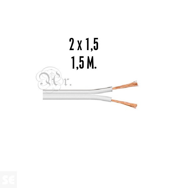 Cable Audio Blanco 2*1.5 1.5 M.