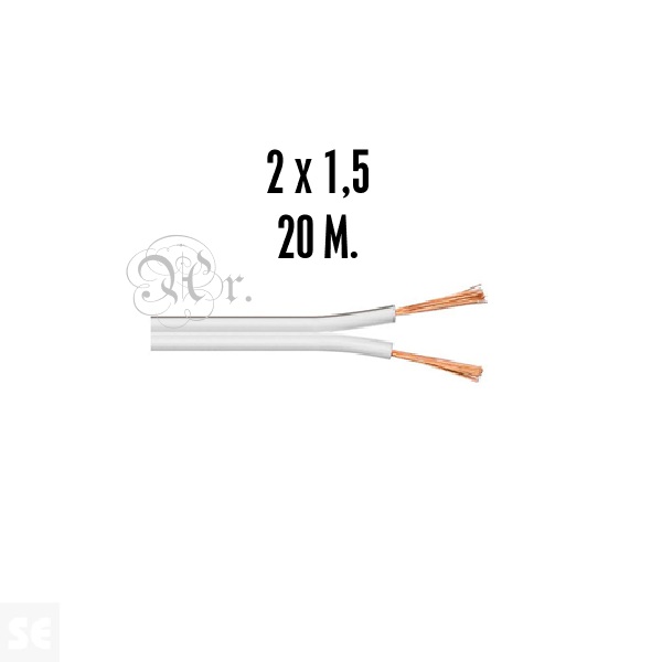 Cable Audio Blanco 2*1.5 20 M.