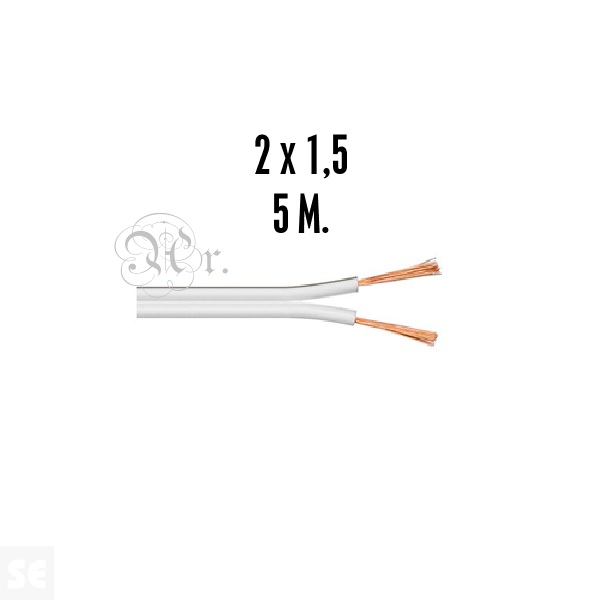 Cable Audio Blanco 2*1.5 5 M.