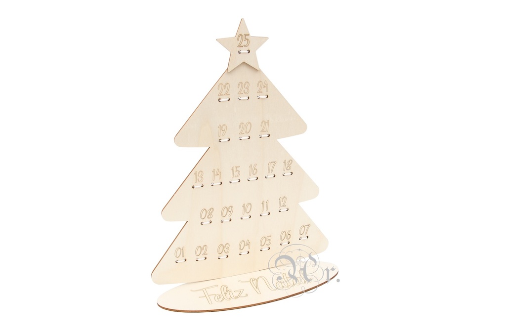 Calendario Adviento Arbol 30*35*0.4 Cm.