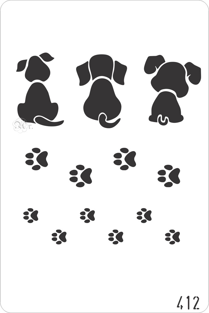 Stencil 20x30 cm 412 Huella Perro