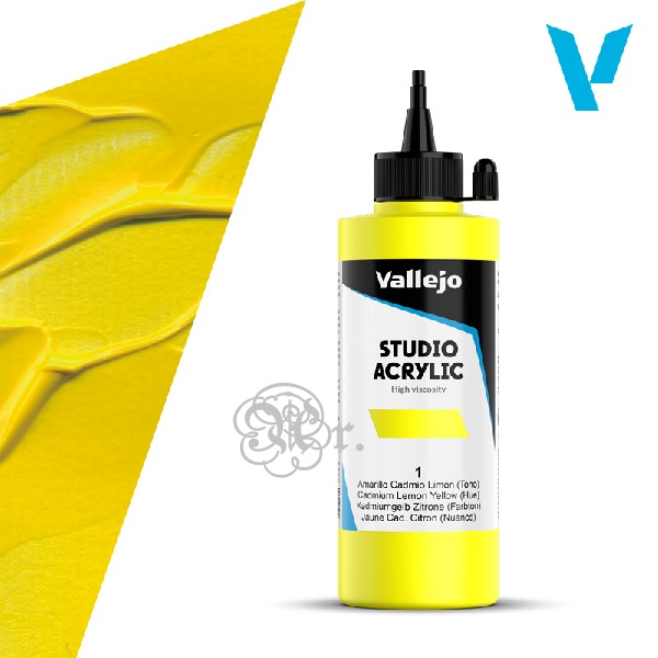 1 Acrilico Vallejo 200 ml. Cadmio Amarillo Limón