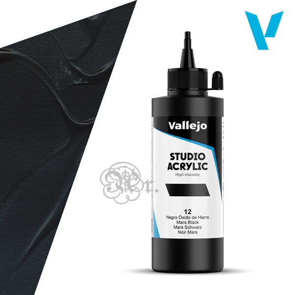 12 Acrilico Vallejo 200 ml. Negro óxido de hierro