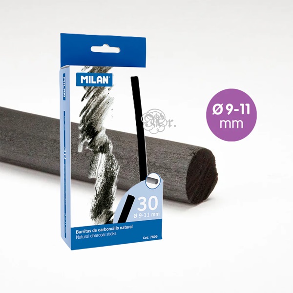 Carboncillo natural 9-11 mm. caja de 30 unidades