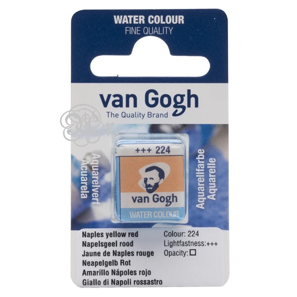 224 acuarela Van Gogh pastilla amarillo nápoles rojo