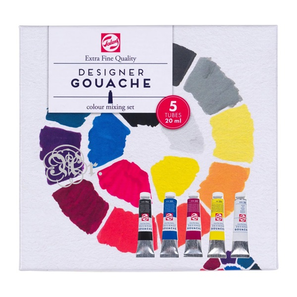 Set 5 Gouache Talens Tub 20 Ml.