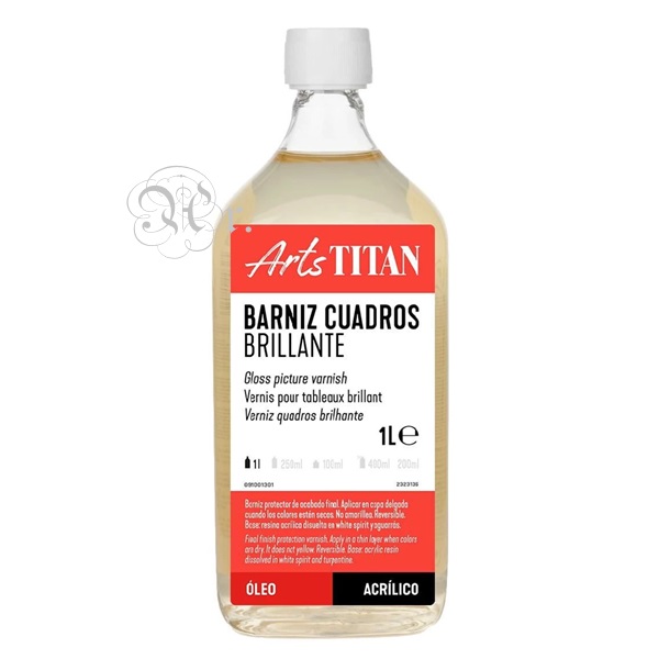 Barniz cuadros brillante Titán 1 L.