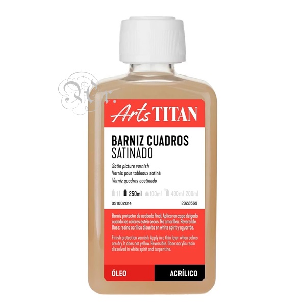 Barniz cuadros satinado Titán 250 ml.