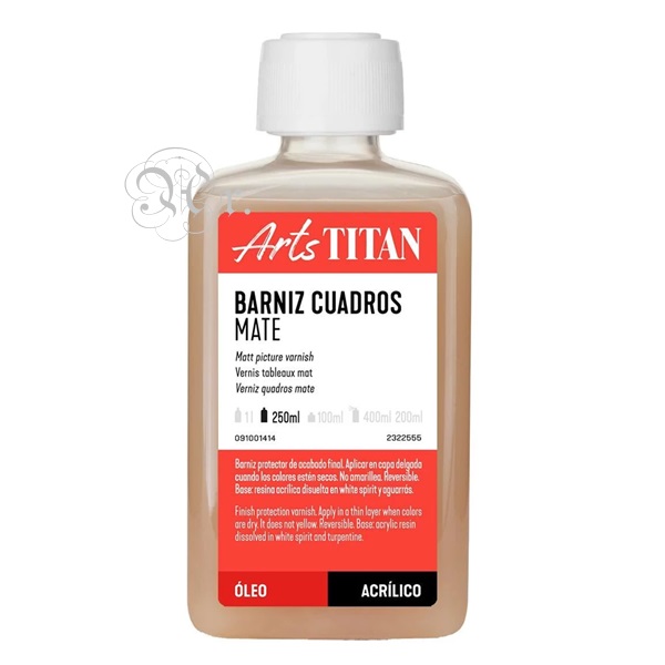 Barniz cuadros mate Titan 250 ml.