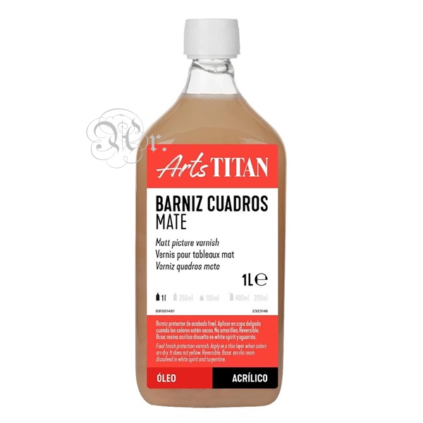 Barniz cuadros mate Titan 1L.