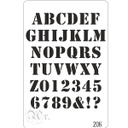 [0848206] Stencil 20*30 Cm. 206 Abecedario Y Numeros