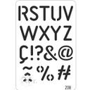 [0848208] Stencil 20x30 cm 208 Abecedario R-Z Y Simbolos