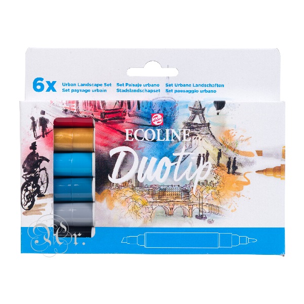 Set 6 Rotulador Ecoline Duotip Paisaje Urbano
