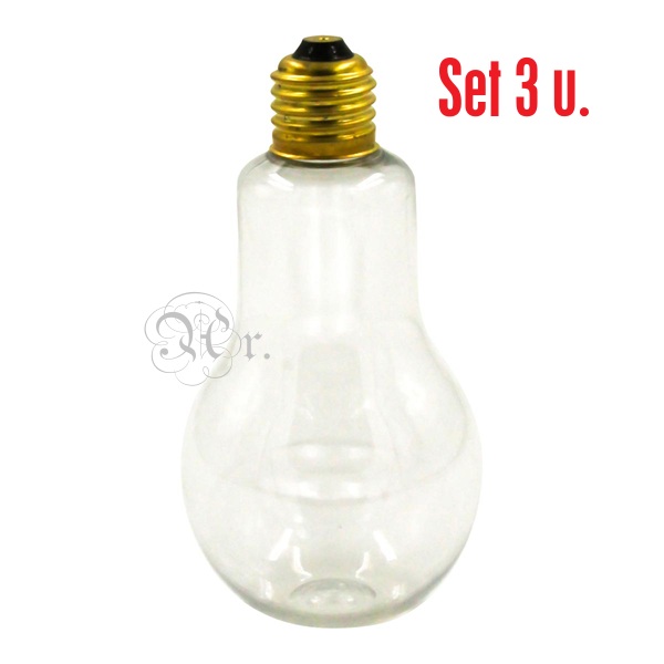 Set 3 Bombillas Plastico 15 Cm.