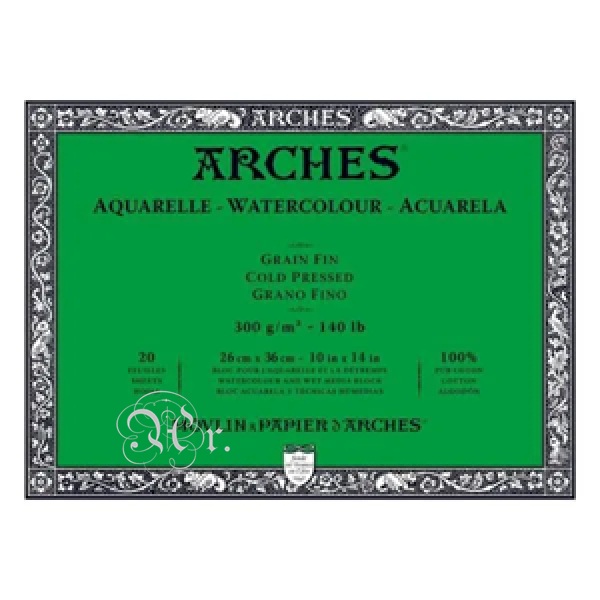 Block Acuarela Arches 4L 26*36 Cm. GF 20h.