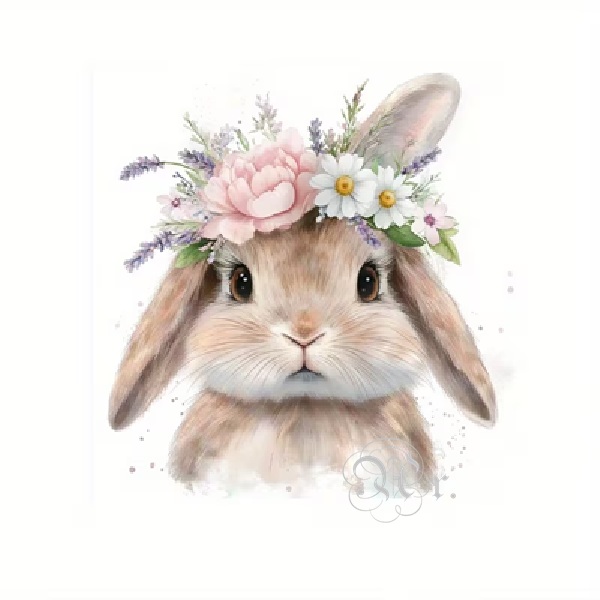 Transfer Textil Dtf 18*18 Cm. Conejo Corona