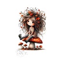 [0886022] Transfer Textil Dtf 18*18 Cm. Niña Sobre Seta