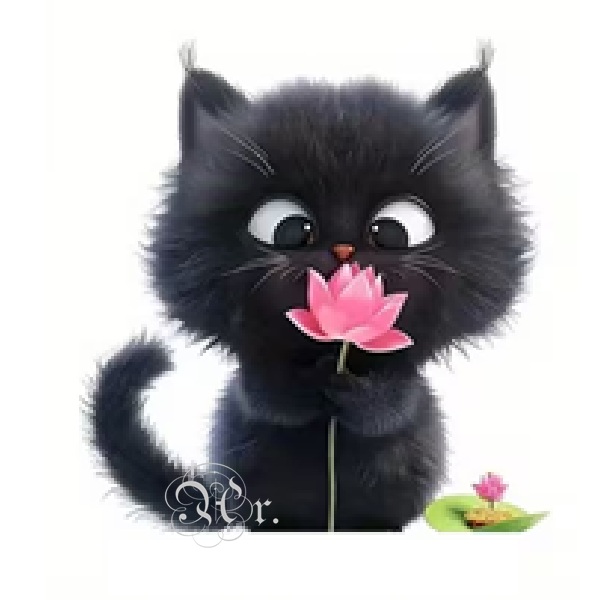 Transfer Textil Dtf 18*18 Cm. Gato Flor