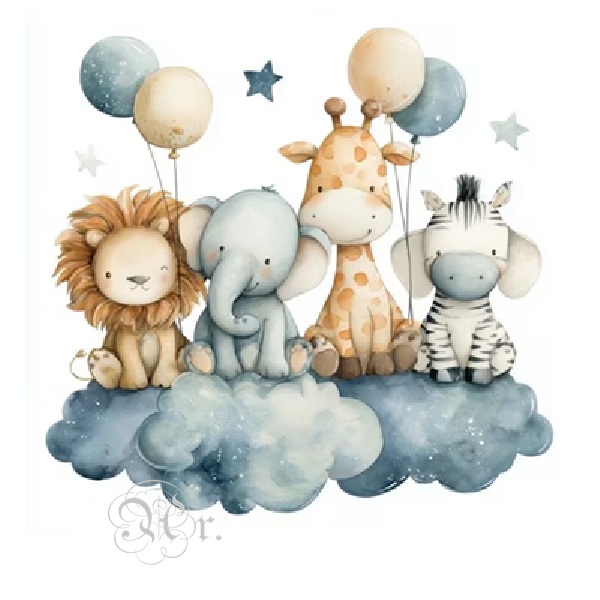 Transfer Textil Dtf 18*18 Cm. Fauna Globos