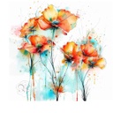 [0886030] Transfer Textil Dtf 18*18 Cm. Flor Naranja