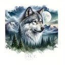 [0886039] Transfer Textil Dtf 18*18 Cm. Lobo Luna