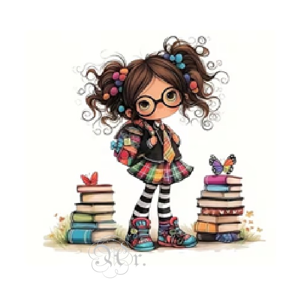 Transfer Textil Dtf 22*22 Cm. Estudiante Mochila