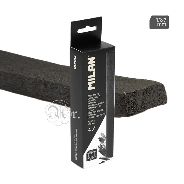 Carboncillo Natural Rectangular 7*15 mm. 4 U.