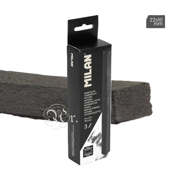 Carboncillo Natural Rectangular 10*22 mm. 3 U.