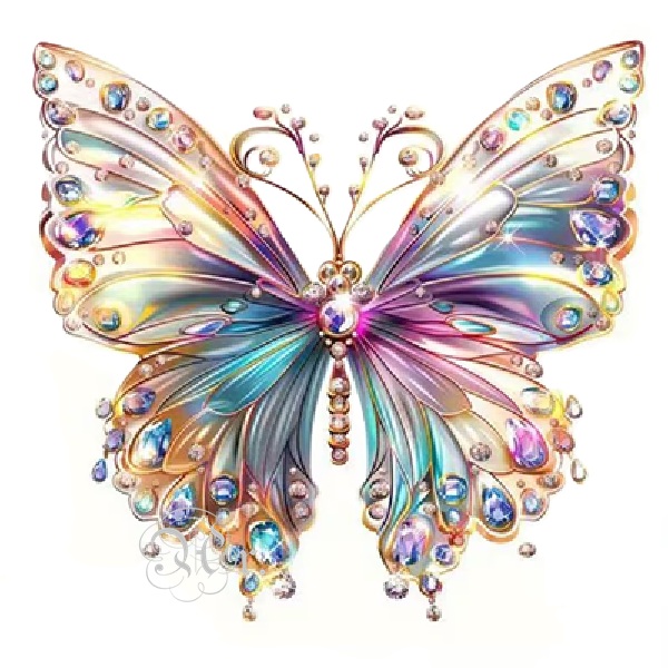 Transfer Textil Dtf 18*18 Cm. Mariposa Cristal