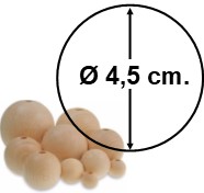 [0824017] Bola Madera 45Mm 2U Nat.