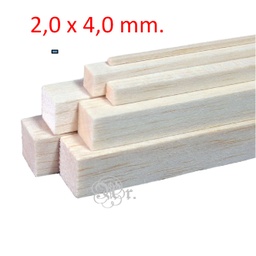 [0503010] Liston Balsa 2*4*1000 Mm.