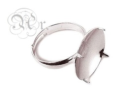 [0808B33] Set 2 Anillos Base Garra 16 Mm. Plateado