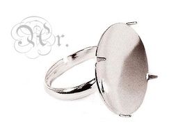 [0808B34] Set 2 Anillos Base Garra 20 Mm. Plateado