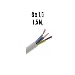 [0502013] Cable Manguera Blanco 3*1.5 1.5 M.