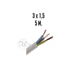 [05020135] Cable Manguera Blanco 3*1.5 5 M.
