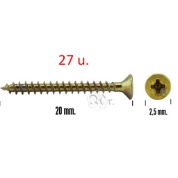 [0509503] Tornillo Aglom. C/P. Pzd. 2.5*20 27 Unid.