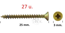 [0509508] Tornillo Aglom. C/P. Pzd. 3.0*25 27 Unid.