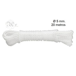 [070708820] Cordon Tendedero Nylon 5 Mm. 15 M. Blanco