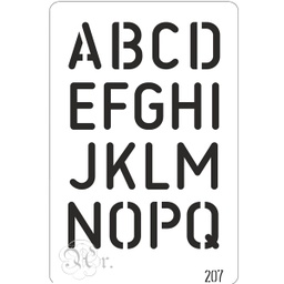[0848207] Stencil 20x30 cm 207 Abecedario A-Q