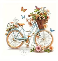 [0886024] Transfer Textil Dtf 18*18 Cm. Bici Flores