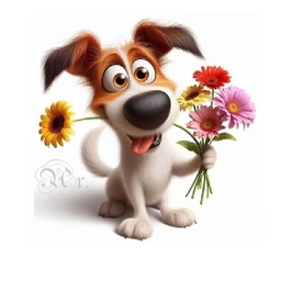 [0886031] Transfer Textil Dtf 18*18 Cm. Chucho Margaritas