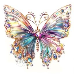 [0886071] Transfer Textil Dtf 18*18 Cm. Mariposa Cristal